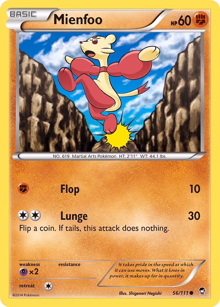 Mienfoo 56/111 Pokemon card