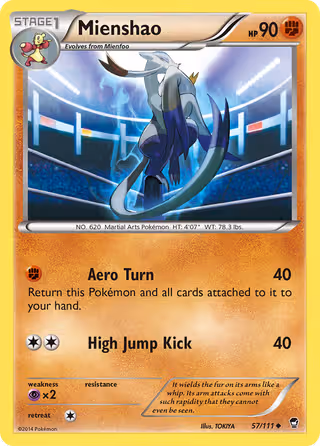 Mienshao 57/111 Pokemon card