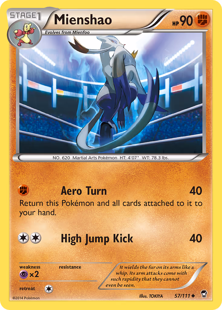 Mienshao 57/111 Pokemon card
