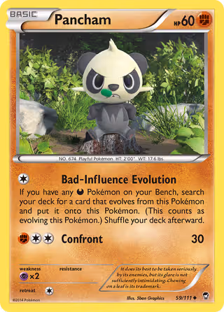 Pancham 59/111 Pokemon card
