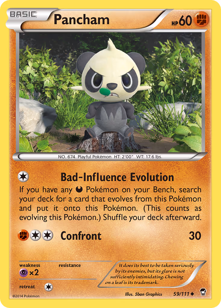Pancham 59/111 Pokemon card