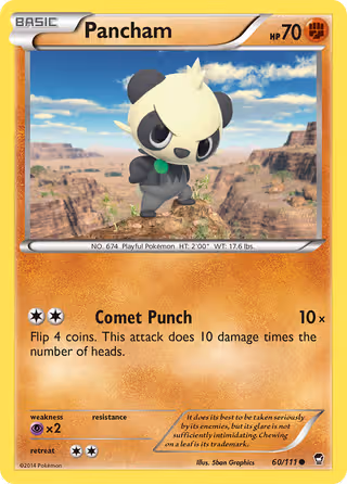 Pancham 60/111 Pokemon card