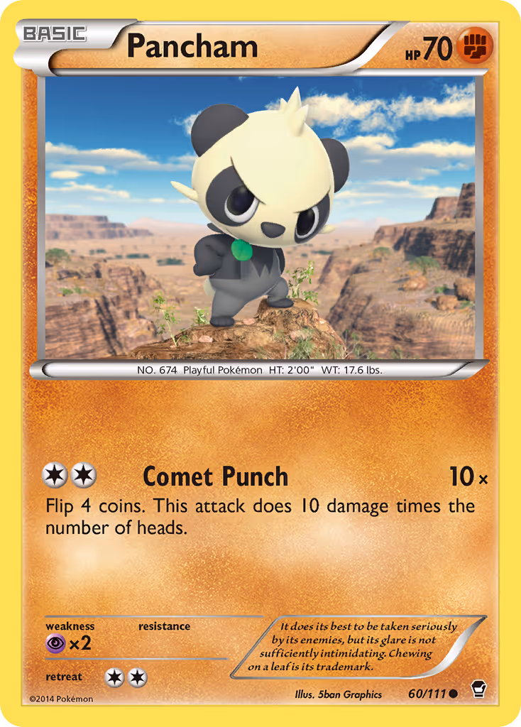 Pancham 60/111 Pokemon card