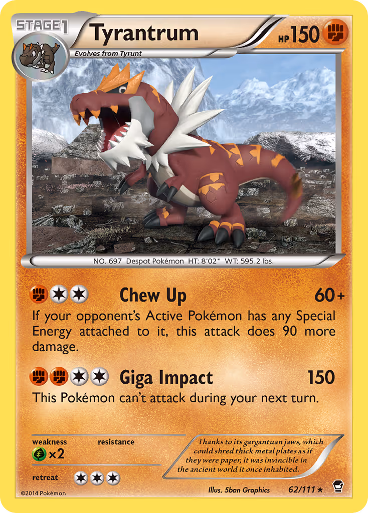 Tyrantrum 62/111 Pokemon card