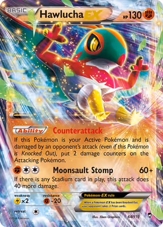 Hawlucha EX 64/111 Pokemon card
