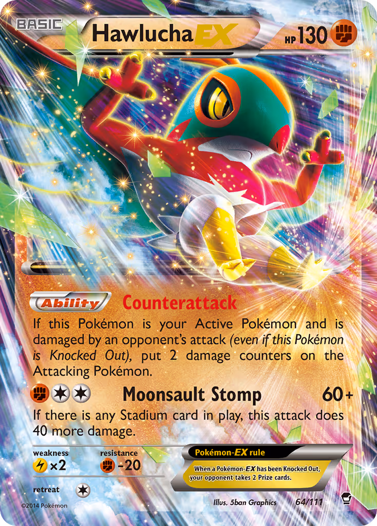Hawlucha EX 64/111 Pokemon card