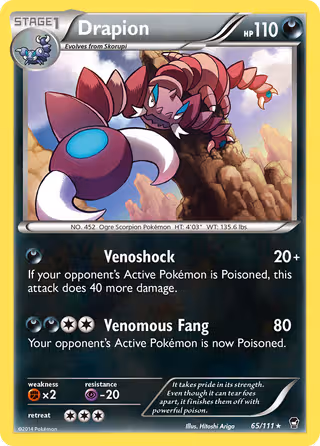 Drapion 65/111 Pokemon card