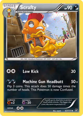 Scrafty 67/111 Pokemon card