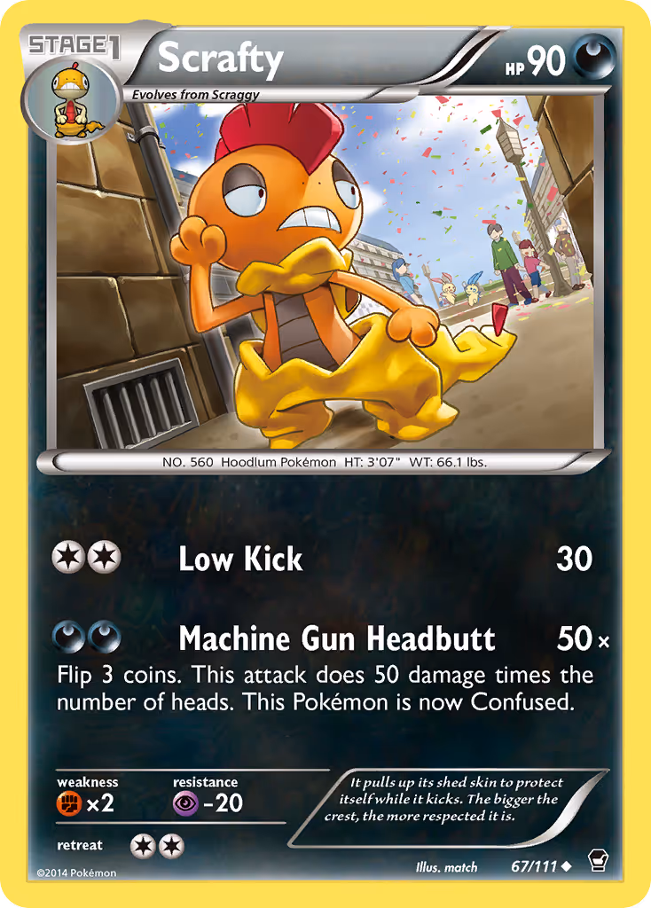 Scrafty 67/111 Pokemon card