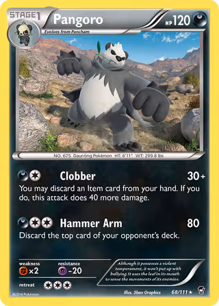 Pangoro 68/111 Pokemon card