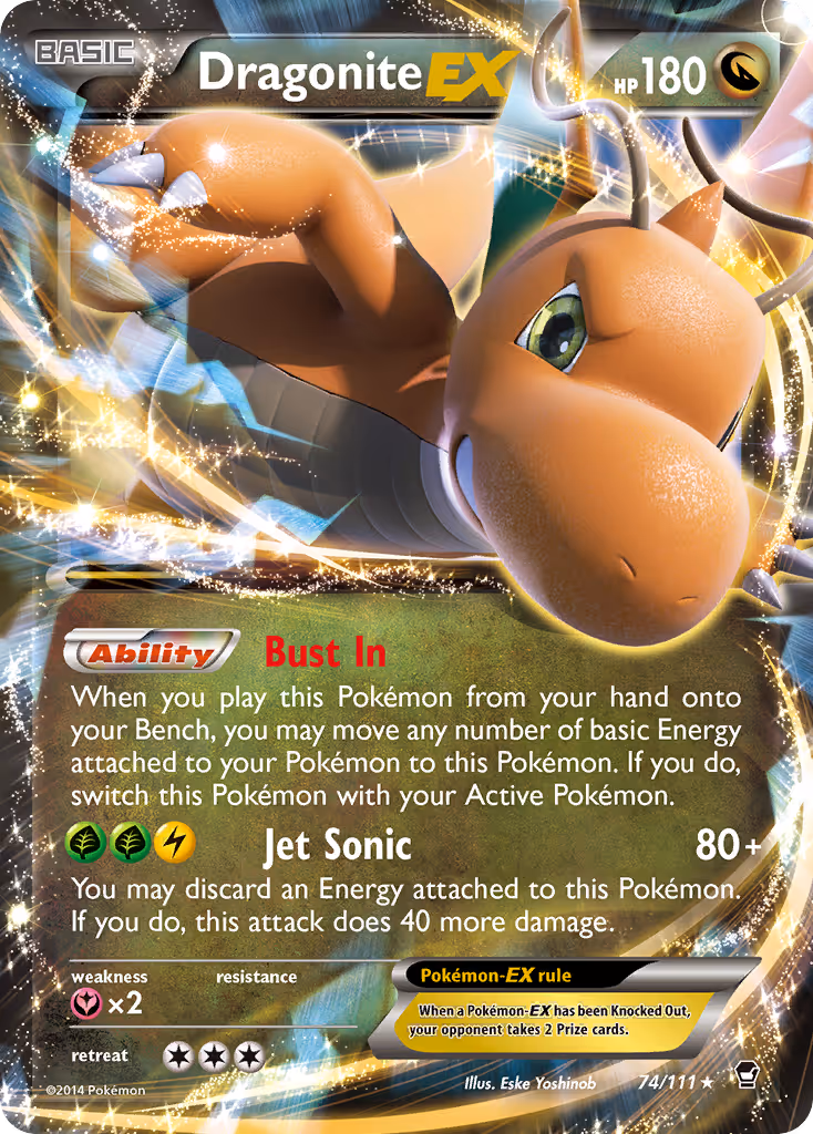 Dragonite EX 74/111 Pokemon card