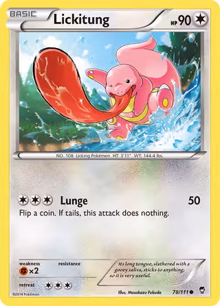 Lickitung 78/111 Pokemon card
