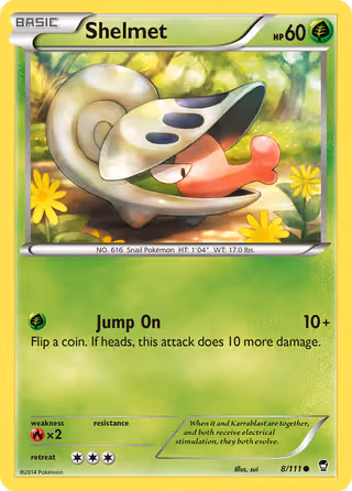 Shelmet 8/111 Pokemon card