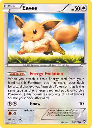 Eevee 80/111 Pokemon card
