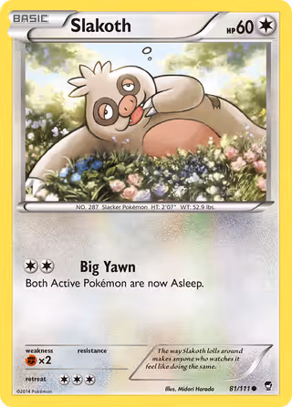 Slakoth 81/111 Pokemon card