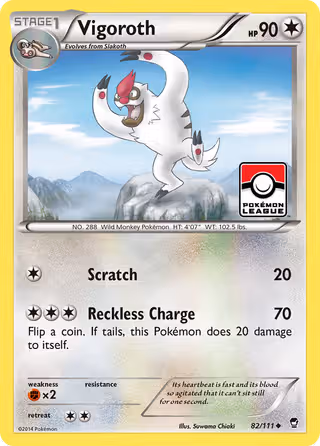 Vigoroth 82/111 Pokemon card