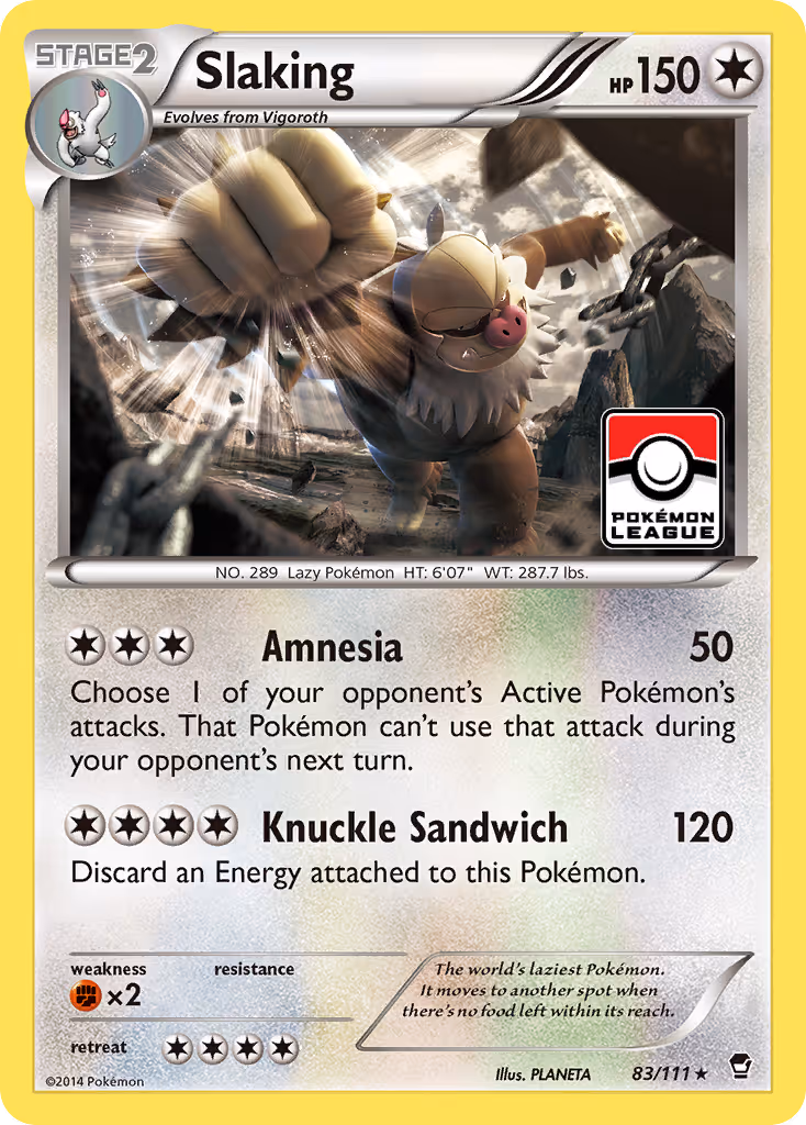 Slaking 83/111 Pokemon card