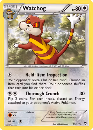Watchog 85/111 Pokemon card