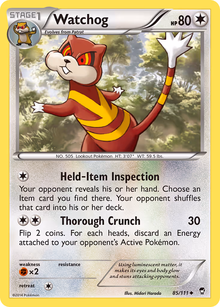 Watchog 85/111 Pokemon card