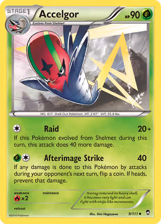 Accelgor 9/111 Pokemon card