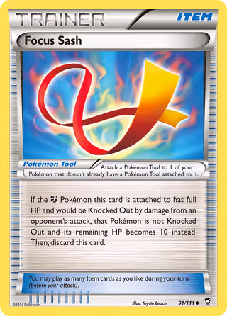 Focus Sash 91/111 Pokemon card
