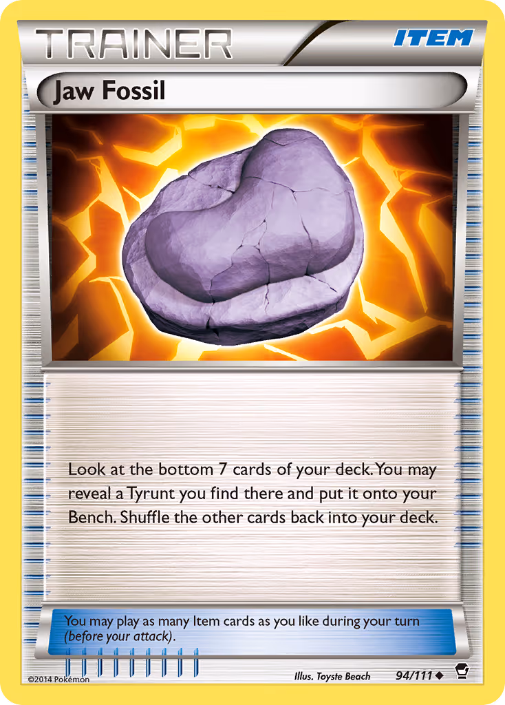Jaw Fossil 94/111 Pokemon card