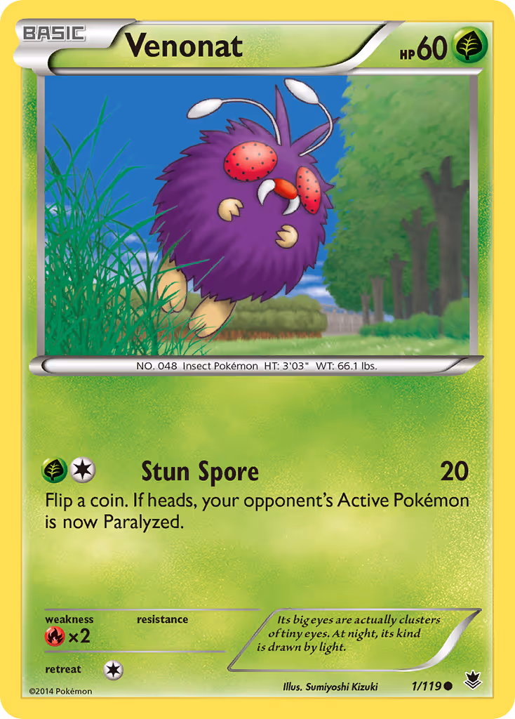 Venonat 1/119 Pokemon card