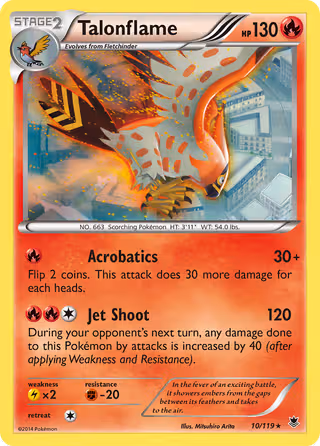 Talonflame 10/119 Pokemon card