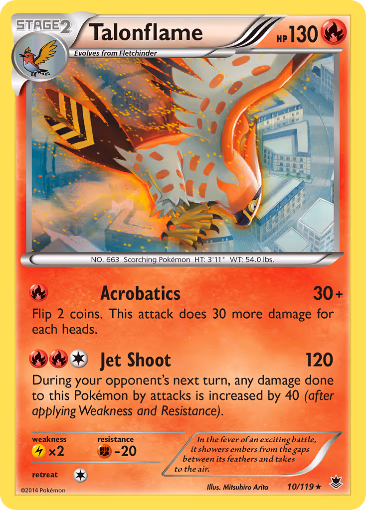 Talonflame 10/119 Pokemon card