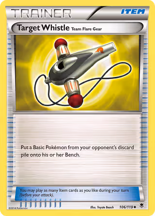 Target Whistle Team Flare Gear 106/119 Pokemon card