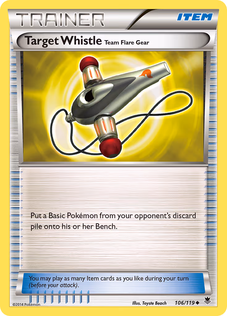 Target Whistle Team Flare Gear 106/119 Pokemon card