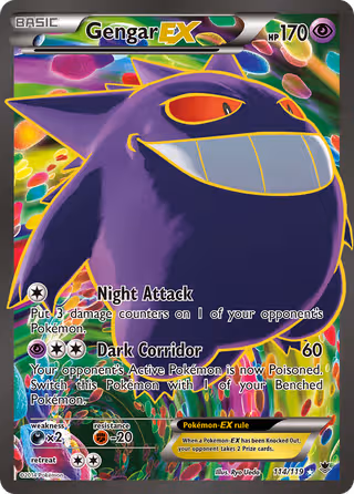 Gengar EX 114/119 Pokemon card