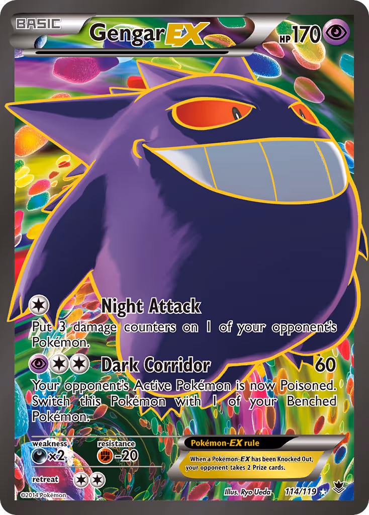 Gengar EX 114/119 Pokemon card