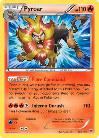 Pyroar 12/119 Pokemon card