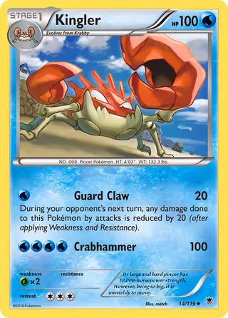 Kingler 14/119 Pokemon card