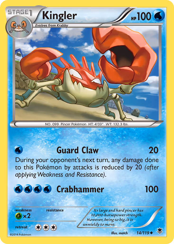 Kingler 14/119 Pokemon card