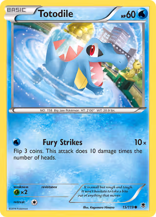 Totodile 15/119 Pokemon card
