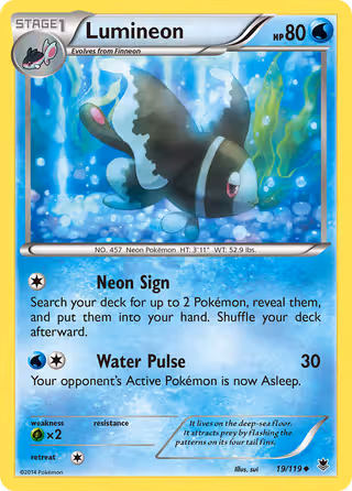 Lumineon 19/119 Pokemon card
