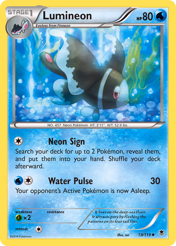 Lumineon 19/119 Pokemon card