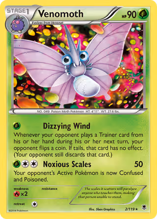 Venomoth 2/119 Pokemon card