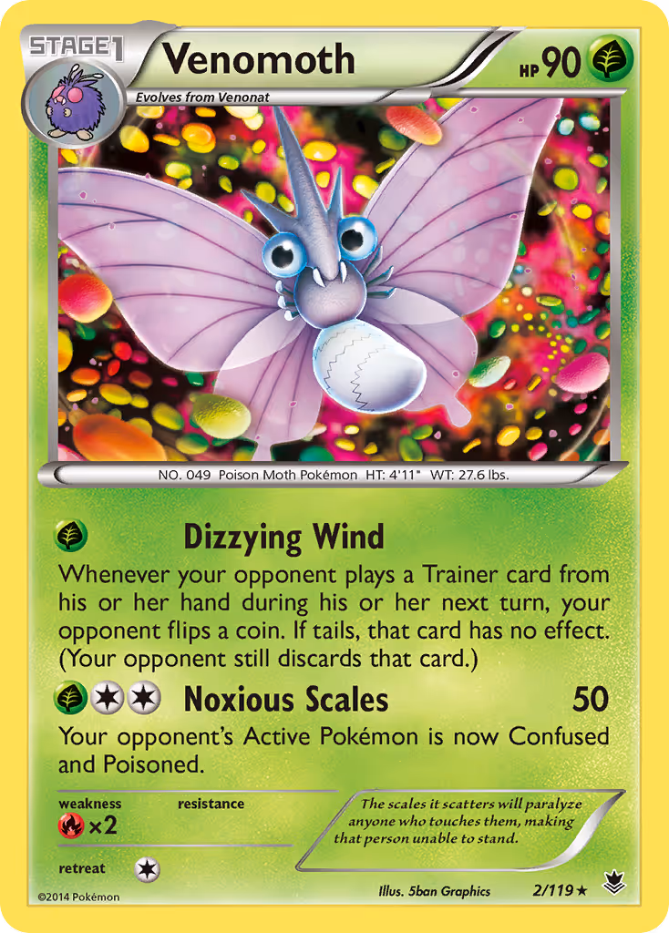 Venomoth 2/119 Pokemon card