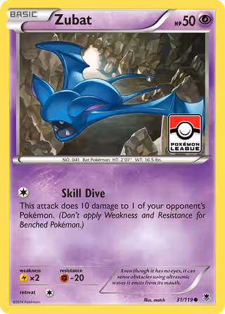 Zubat 31/119 Pokemon card