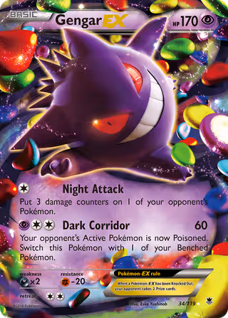 Gengar EX 34/119 Pokemon card