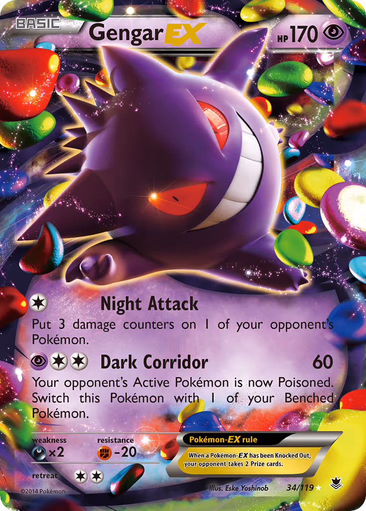 Gengar EX 34/119 Pokemon card
