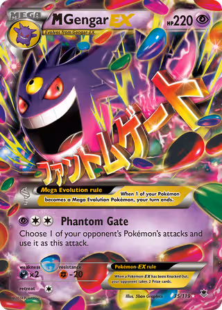 M Gengar EX 35/119 Pokemon card