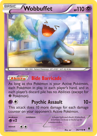 Wobbuffet 36/119 Pokemon card