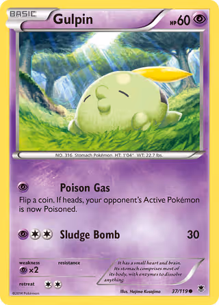 Gulpin 37/119 Pokemon card
