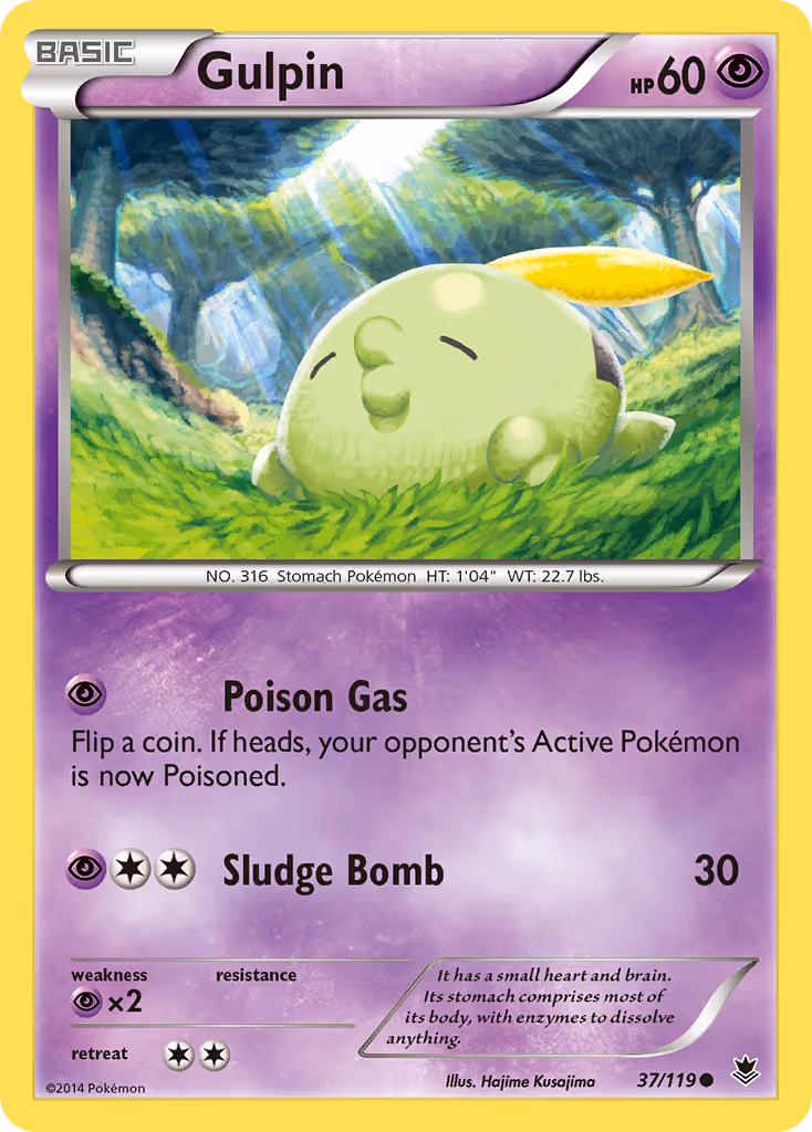 Gulpin 37/119 Pokemon card