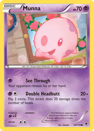 Munna 39/119 Pokemon card