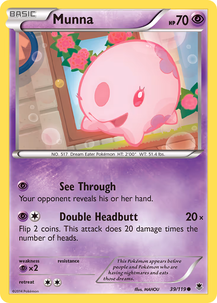 Munna 39/119 Pokemon card